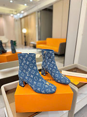 LOUIS VUITTON | Denim Ankle Boots 5cm Blue - 1