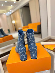LOUIS VUITTON | Denim Ankle Boots 5cm Blue - 5