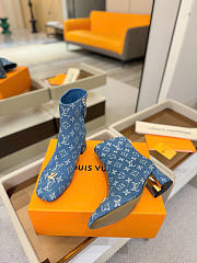 LOUIS VUITTON | Denim Ankle Boots 5cm Blue - 3