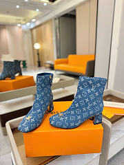 LOUIS VUITTON | Denim Ankle Boots 5cm Blue - 2