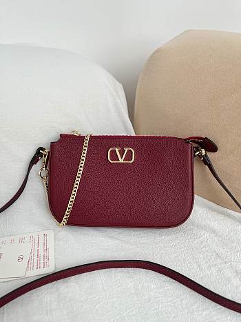 Valentino Garavani Mini VLogo Signature Crossbody Bag Burgundy