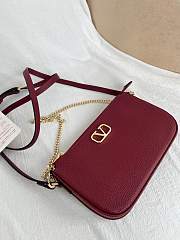 Valentino Garavani Mini VLogo Signature Crossbody Bag Burgundy - 3