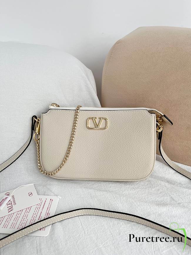 Valentino Garavani Mini VLogo Signature Crossbody Bag White - 1