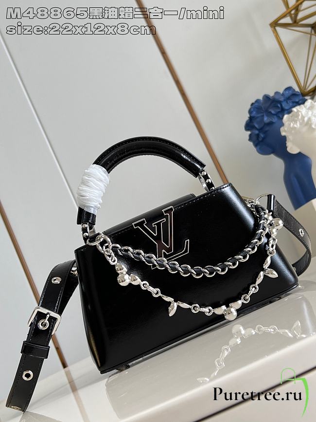 LOUIS VUITTON | Capucines East-West In Black Size 22x12x8 cm - 1