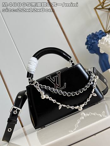 LOUIS VUITTON | Capucines East-West In Black Size 22x12x8 cm