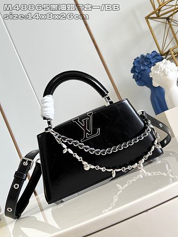LOUIS VUITTON | Capucines East-West In Black Size 26x14x8 cm