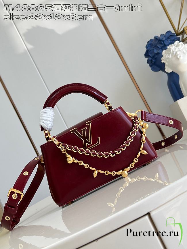 LOUIS VUITTON | Capucines East-West In Burgundy Size 22x12x8 cm - 1