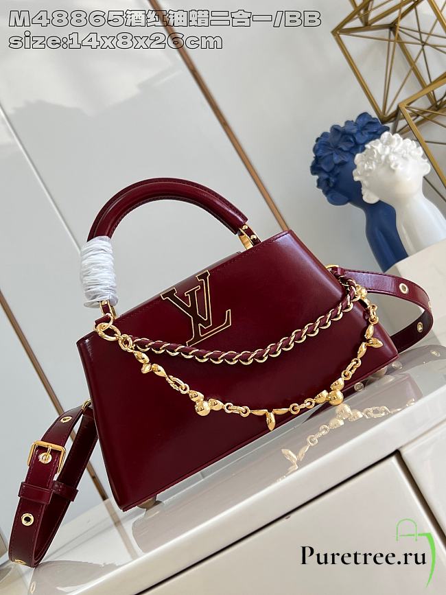LOUIS VUITTON | Capucines East-West In Burgundy Size 26x14x8 cm - 1