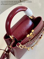 LOUIS VUITTON | Capucines East-West In Burgundy Size 26x14x8 cm - 5