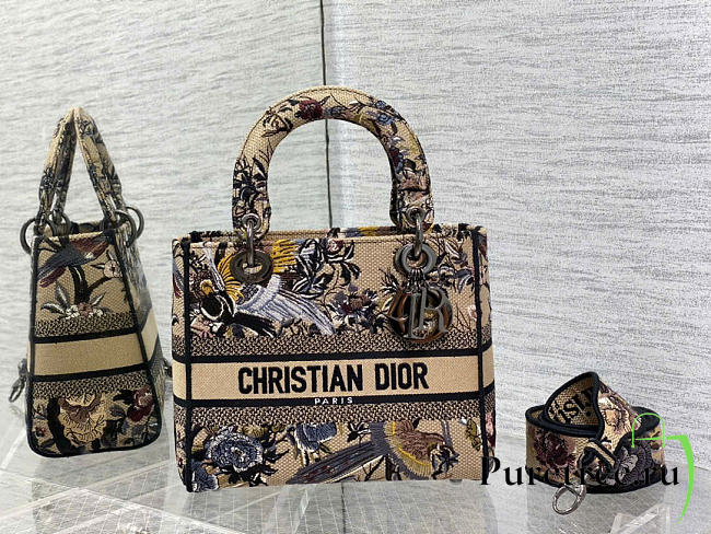 DIOR |  Women Medium Lady D-lite Bag Beige Multicolor - 1