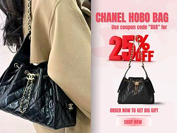 CHANEL | Small 25 Hobo Bag Lambskin In Black