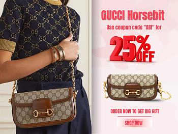 Gucci Horsebit 1955 Small Shoulder Bag Beige/Ebony GG Supreme