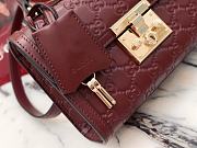 GUCCI | Padlock small top handle bag Rosso Ancora red GG leather - 6