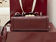 GUCCI | Padlock small top handle bag Rosso Ancora red GG leather - 4