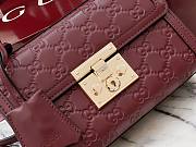 GUCCI | Padlock small top handle bag Rosso Ancora red GG leather - 3