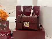 GUCCI | Padlock small top handle bag Rosso Ancora red GG leather - 2