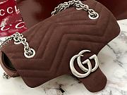 GUCCI | GG Marmont shoulder bag Dark brown size 23x14x6 cm - 4
