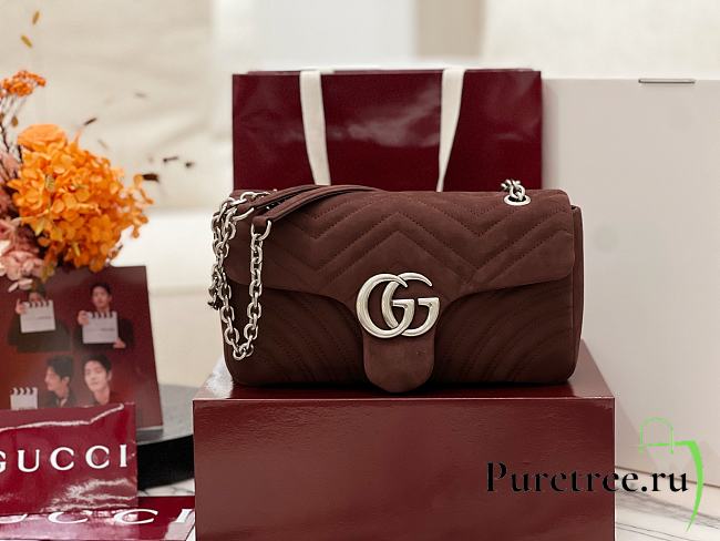 GUCCI | GG Marmont shoulder bag Dark brown size 26x15x7 cm - 1
