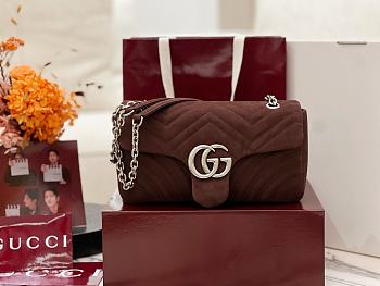 GUCCI | GG Marmont shoulder bag Dark brown size 26x15x7 cm