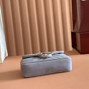 GUCCI | GG Marmont mini shoulder bag Dusty blue matelassé chevron suede - 4