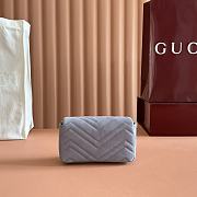 GUCCI | GG Marmont mini shoulder bag Dusty blue matelassé chevron suede - 5