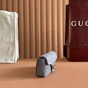 GUCCI | GG Marmont mini shoulder bag Dusty blue matelassé chevron suede - 3