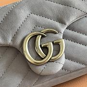 GUCCI | GG Marmont mini shoulder bag Dusty blue matelassé chevron suede - 2