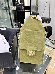 CHANEL | Small 25 handbag Wool tweed Green  - 4