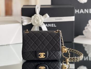CHANEL | Lambskin Flap Bag In Black