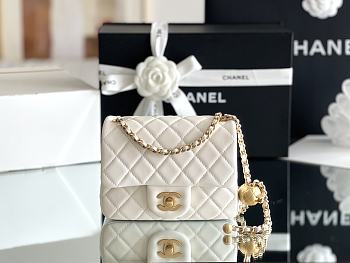 CHANEL | Lambskin Flap Bag In White