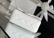 CHANEL | Lambskin Flap Bag In White - 6