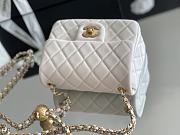 CHANEL | Lambskin Flap Bag In White - 4