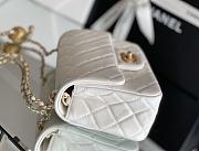 CHANEL | Lambskin Flap Bag In White - 5