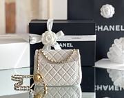 CHANEL | Lambskin Flap Bag In White - 2