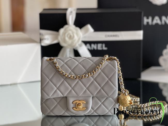 CHANEL | Lambskin Flap Bag In Light Blue - 1