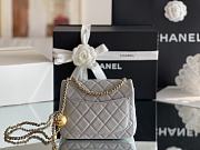 CHANEL | Lambskin Flap Bag In Light Blue - 4