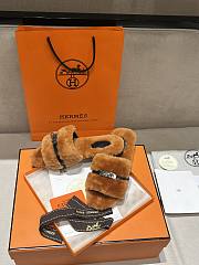 HERMES | Fur slippers 01 - 2