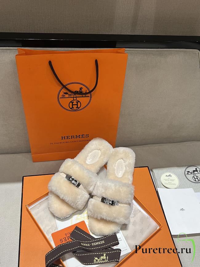 HERMES | Fur slippers 04 - 1