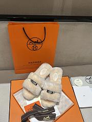 HERMES | Fur slippers 04 - 6