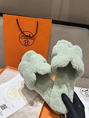 HERMES | Fur Orange Silippers 01 - 2