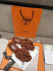 HERMES | Fur Orange Silippers 03 - 1
