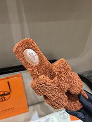 HERMES | Fur Orange Silippers 03 - 3