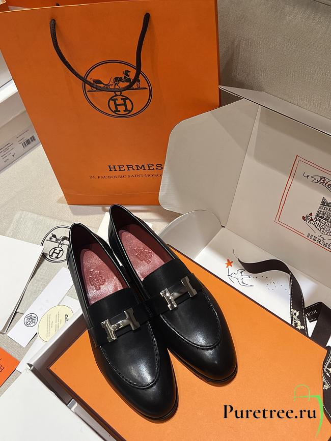 HERMES | classic vintage-style loafers black - 1