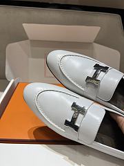 HERMES | classic vintage-style loafers white - 5