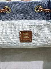 MIUMIU | Medium Canvas and leather backpack Aluminum/Brandy - 6
