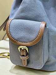 MIUMIU | Medium Canvas and leather backpack Aluminum/Brandy - 5