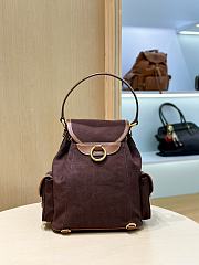 MIUMIU | Medium Canvas and leather backpack Cocoa Brown/Brandy - 3