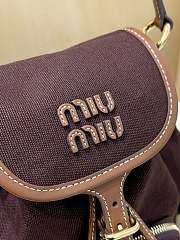 MIUMIU | Medium Canvas and leather backpack Cocoa Brown/Brandy - 5
