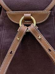MIUMIU | Medium Canvas and leather backpack Cocoa Brown/Brandy - 4