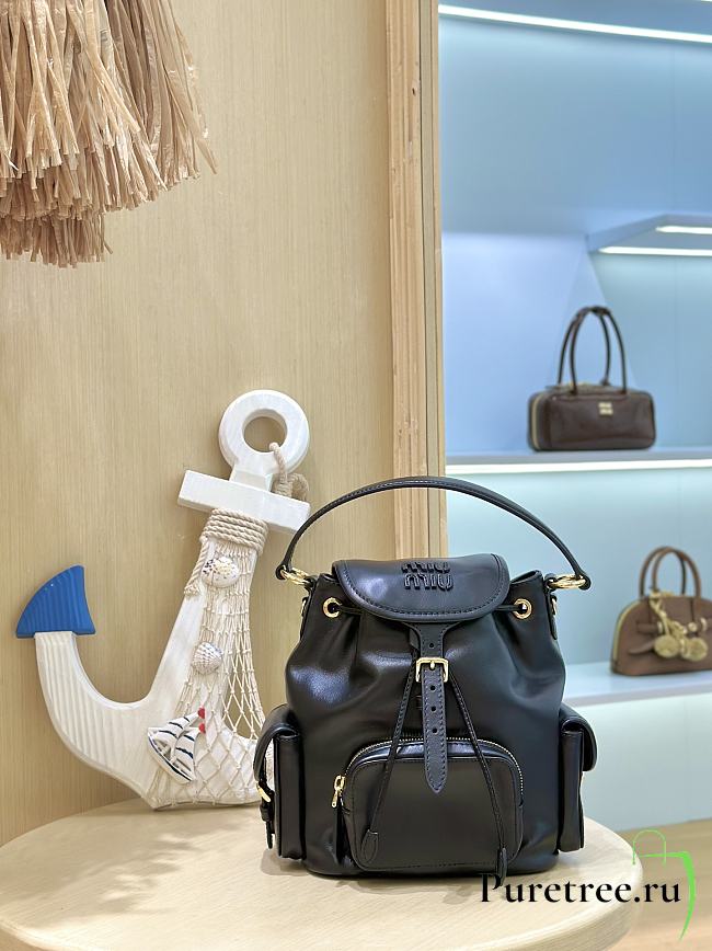 MIUMIU | Medium Leather Backpack In Black - 1
